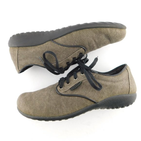 NAOT Taupe Gray Taupe Fabric Lace-up Oxfords Walking Sneaker Shoes 40EU / 9US - Picture 4 of 8